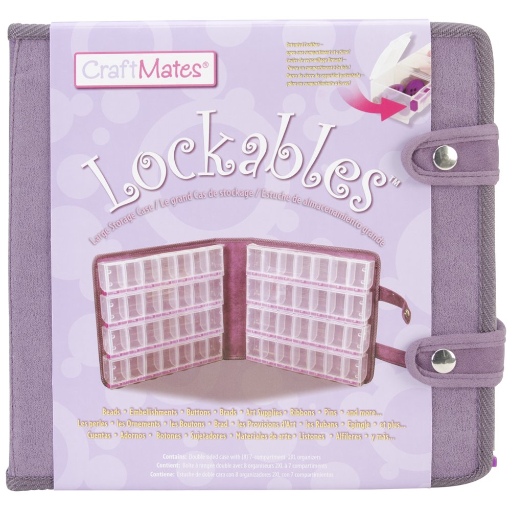 Craft Mates Lockables Large Purple Ultrasuede Organizer Case 9"X9.5"X2