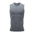 thumbnail image 3 of Men's High Elasticity Sports Camisole Tank Top Muscle Shirt Round Neck Sleeveless Workout Tee for Gym Running Fitness Training Casual Streetwear Daily Wear Essential | Ihhxva,Gray 2XL, 3 of 8