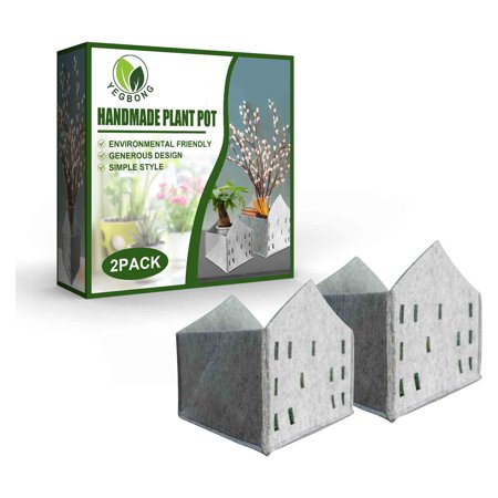 

BYCZX Handmade Flowerpot Decoration Decoration Gift Houses Shape Cloth Flowerpot Container Home Decoration Ornaments