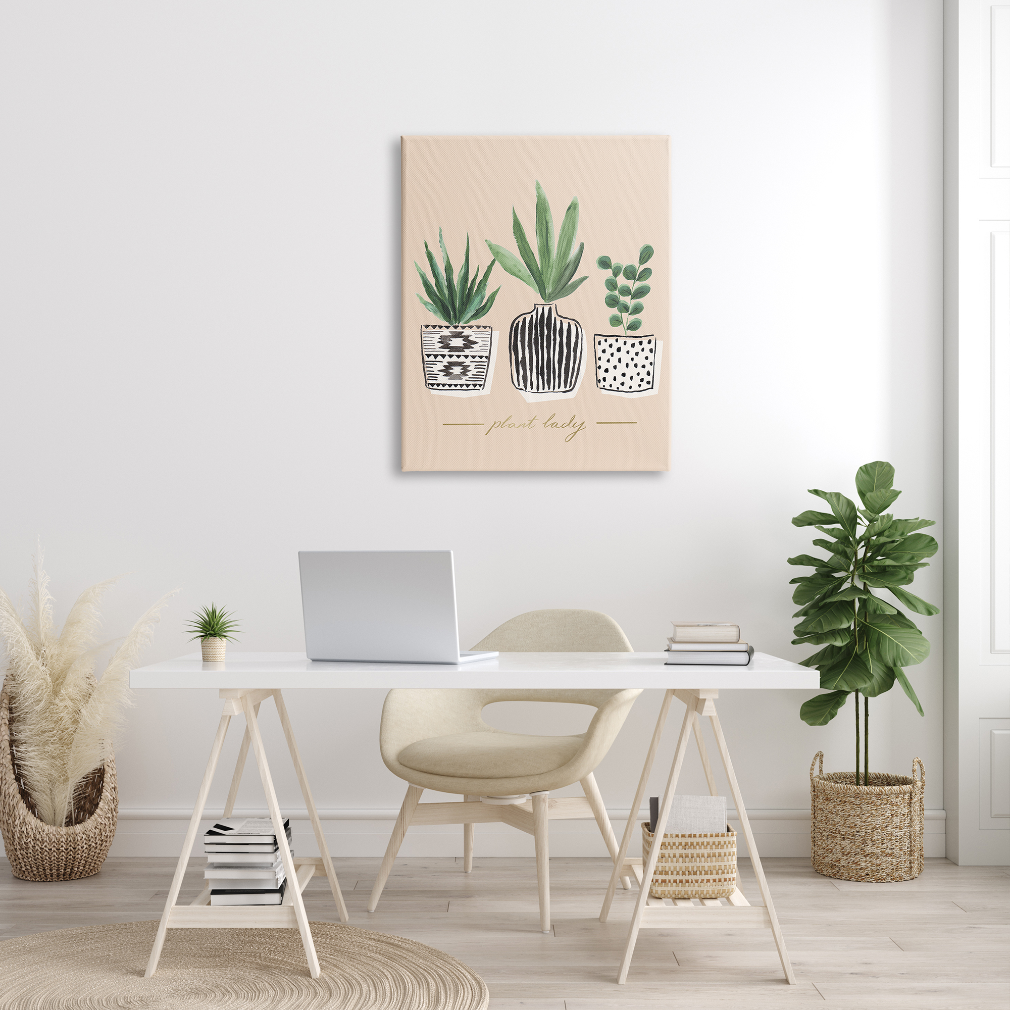 Stupell Home Décor Green Fern Trio Chic Patterns Plant Lady Sentiment, 30 x 40, Designed by Heather McLaughlin