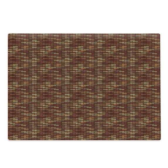 Grunge Cutting Board, Brick Wall with Earthy Colors Architecture Themed Abstract Digital Illustration, Decorative Tempered Glass Cutting and Serving Board, Large Size, Multicolor, by Ambesonne