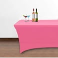 thumbnail image 4 of Spandex Table Cover, 4 Ft Fitted Tablecloth Rectangular - Stretch Table Cloth for Rectangle Folding Table for Birthday Party Wedding Banquet, Light Purple, 48L x 24W x 30H Inches, 4 of 7