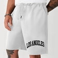 thumbnail image 2 of Pantalones cortos elásticos con estampado resort para hombre - Estilo con cordón, pantalones de playa de poliéster, 2 of 2