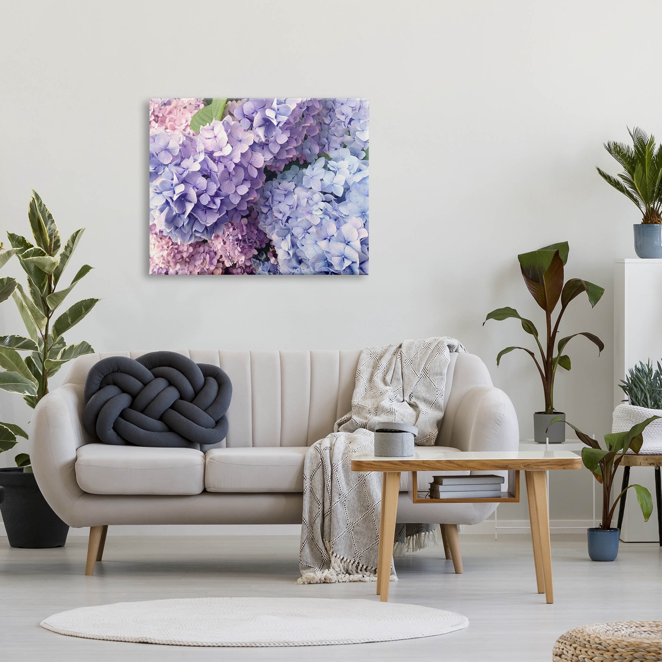 Pastel Hydrangea Flower Petals Botanical & Floral Photograph Gallery Wrapped Canvas Print Wall Art
