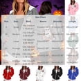 thumbnail image 3 of thefmos Women's Hooded Zip Up Long Sleeve Halloween Print Jacket with Pocket Solid Color Casual Outerwear Fashion Fall Winter Outfit, Blue 3XL, 3 of 8