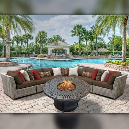 Tk Classics Florence Curved Wicker Patio Set With Charleston Fire This On Opens A Dialog That Displays Additional Images For With The Option To Zoom In Or Out