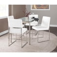 thumbnail image 5 of High Back Fuji Contemporary Dining Chair in Stainless Steel and White Velvet by LumiSource - Set of 2, 5 of 12