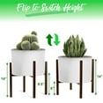 thumbnail image 4 of Sorbus Adjustable Plant Stand, Mid-Century Modern Flower Pot Holder for Plants – Brown Metal Planter Stand (1 Pack) – Pot Not Included, 4 of 4