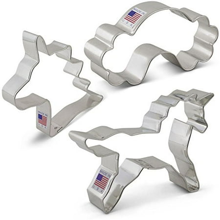 - Fantasy Unicorn Cookie Cutter Set - 3 Piece - Unicorn Head, Unicorn, and Rainbow - Ann Clark Cookie Cutters - US Tin Plated Steel