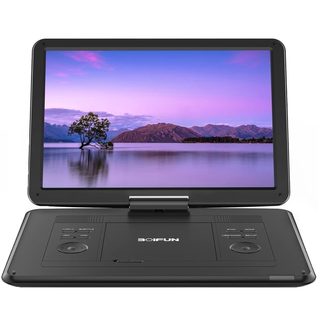 17.5" Portable DVD Player with 15.6" Large HD Screen, 6 Hours Rechargeable Battery, Support USB/SD Card/Sync TV and Multiple Disc Formats, High Volum
