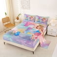 thumbnail image 2 of jejeloiu Cute Cartoon Princess Queen Sheet Sets For Girls,Magical Initial Alphabet P Bed Set For Kids,4 Pieces, 2 of 6