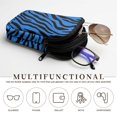 thumbnail image 5 of SEANATIVE Dual Compartment Eyeglasses Case Zipper Sunglasses Pouch Stylish Printed Lightweight Travel Eyewear Organizer Portable Glasses Pouch for Work Vacation Trips, Zebra Print Blue, 5 of 7