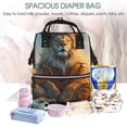 thumbnail image 5 of Pofeuu Prairie Meditating Lion Print Diaper Bag Backpack, Multifunction Travel Pack Maternity Baby Changing Bags, Large Capacity, Waterproof, 5 of 6