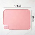 thumbnail image 2 of Silicone Pet Feeding Mat for Dogs and Cats, Non Dog Bowl Mat with Raised Edge Lip, Waterproof Placemat for Floor Carpet, Spill Proof Dishwasher Safe Tray for Pet Food Water 18.7x13.5Inch, 2 of 6