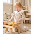 thumbnail image 5 of Toddler Baby Girl Clothes 3T Girl Fall Outfits 4T Girls Ruffle Long Sleeve Peter-pan Collar Plaid Top Pants 2PCS Set Khaki, 5 of 6