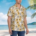 thumbnail image 5 of Xecao Music Dancing Cat print Hawaiian shirt - a stylish short-sleeve button-down for men, perfect for casual beach and tropical outings., 5 of 9