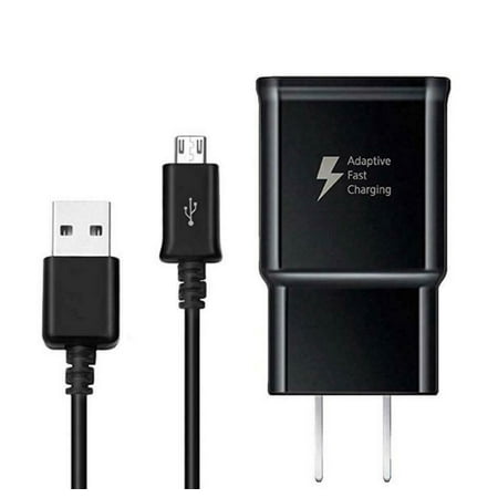 for Huawei Honor 6A (Pro) Adaptive Fast Charger Micro USB 2.0 Charging Kit [1 Wall Charger + 5 FT Micro USB Cable] Dual voltages for up to 60% Faster Charging! Black
