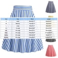 thumbnail image 3 of Midi Skirt for Plus Size Women Summer Casual Leisure Knee Length Elastic Waist Striped A-Line Flowy Stretchy Skirt, 3 of 6