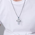thumbnail image 3 of Metaljc Stainless Steel Cross Pendant  Necklace for Men, 24" Chain, Religious Jewelry Gift, 3 of 5