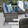 thumbnail image 4 of Brafab 10 Seat Outdoor Patio Furniture Set with 44" Gas Fire Pit Table, PE Wicker Patio Conversation Sets Cushioned Seat Couch Outdoor Sectional Chair Sofa Set for Yard Garden Porch | Blue, 4 of 7