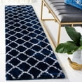 thumbnail image 2 of SAFAVIEH Tahoe Gerald Quatrefoil Shag Runner, 2' x 9', Navy/White, 2 of 3