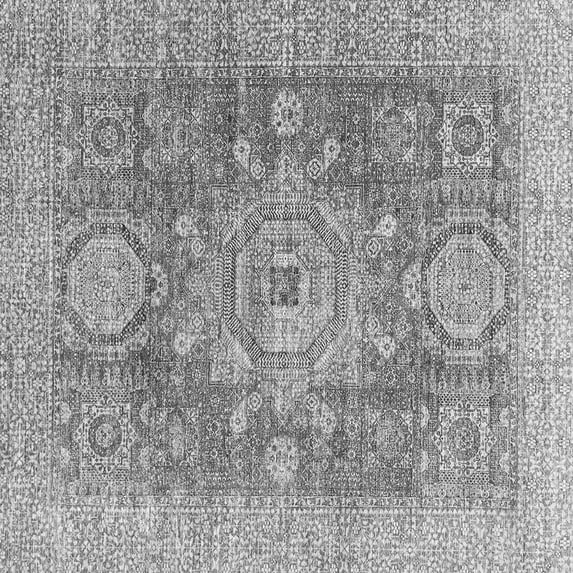 Ahgly Company Indoor Square Abstract Gray Modern Area Rugs, 8' Square