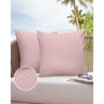 thumbnail image 6 of Pack of 2 Outdoor Pillow Covers, Geometric Textured Pink Waterproof Square Throw Pillowcase Cushion Decorative Pillow Covers for Couch Patio Tent, 26x26 in, 6 of 6