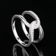 thumbnail image 5 of Womens Copper Ring with Double C Cross Buckle Design Simple Band Ring Perfect for Everyday Wear Fashion Jewelry Gift for Her White, 5 of 5