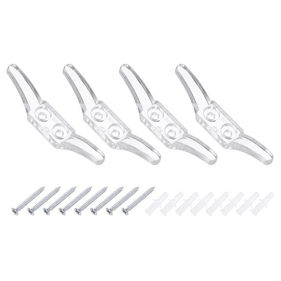 4Pcs 65x12mm Blind Cord Cleats, Blind String Safety Rope Plastic Holder, Clear