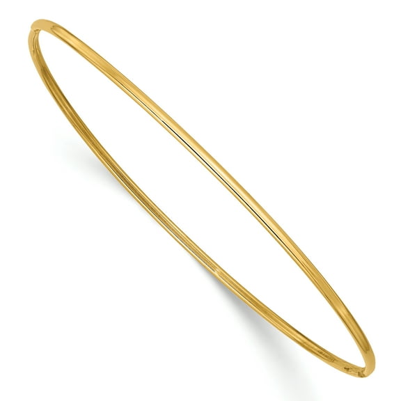 14k Yellow Gold 1.5mm Slip-on Women's Classic Bangle Bracelet