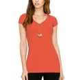 thumbnail image 4 of Made by Johnny Women's Basic Fitted Short Sleeve V-Neck T Shirt XXXL ORANGE, 4 of 6