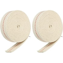Oil Lamp Wick 1 Inch Flat Wide 6.5 Foot Cotton Lanterns Wick with Red Stitch for Kerosene Burner Lighting, 2 Roll