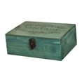 thumbnail image 2 of Caja de almacenamiento de madera, cofre del tesoro decorativo con tapa, regalo de estilo vintage Azul31.5x23.3x11.5cm, 2 of 9