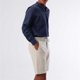 thumbnail image 5 of Camisas De CompresióN Para Hombre Camisa de manga larga casual para hombre Camisa de diario de color sólido con botones de bolsillo delgados a la moda (Navy, XL), 5 of 6