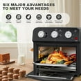 thumbnail image 3 of Plum Chef 13QT Air Fryer Toaster Oven Combo, 4-in-1 Countertop Oven with Grill, Bake, Air Fry & Defrost for Oil-Free Healthy Cooking, Easy to Clean with Dishwasher Safe Accessories, 1500W, 3 of 11