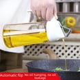 thumbnail image 5 of Olla de aceite de vidrio, botella de aceite a prueba de fugas para el hogar, botella de condimento de cocina con apertura y cierre automáticos con tapa, botella de aceite y vinagre, olla de, 5 of 5