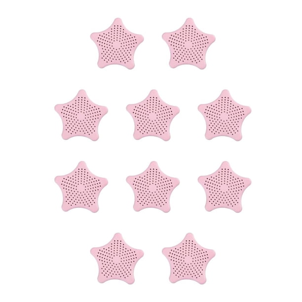 Billuyoard Filtro de fregadero de silicona, portátil, , decorativo, para el hogar, baño, drenaje de suelo, recogedor de pelo con ventosa, rosa Rosa claro 10Conjunto
