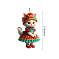 thumbnail image 3 of Christmas Cat Shaped Acrylic Ornaments - 2D Cartoon Cat Hanging Decor, Christmas Tree Car Home Festive Decoration & Gift, 3 of 6