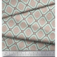 thumbnail image 2 of Soimoi polyester Crepe Fabric Flamingo & Moroccan Damask Fabric Prints By Yard 52 Inch Wide, 2 of 3