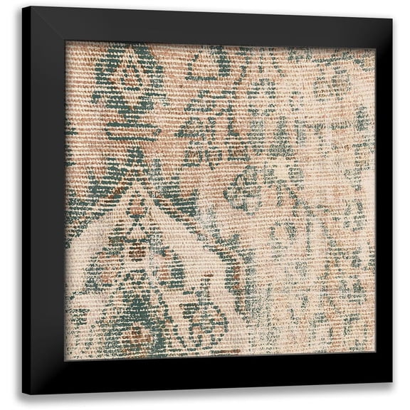 Barnes, Victoria 12x12 Black Modern Framed Museum Art Print Titled - Faded Textile II