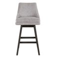 thumbnail image 4 of Armen Living Branson Gray Solid Wood Upholstered 30" Bar Height Swivel Barstool with Gray Fabric Seat, 4 of 6