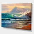thumbnail image 3 of Designart ' Sunrise Glow On The Sea Waves III ' Nautical & Coastal Canvas Wall Art Print, 3 of 3