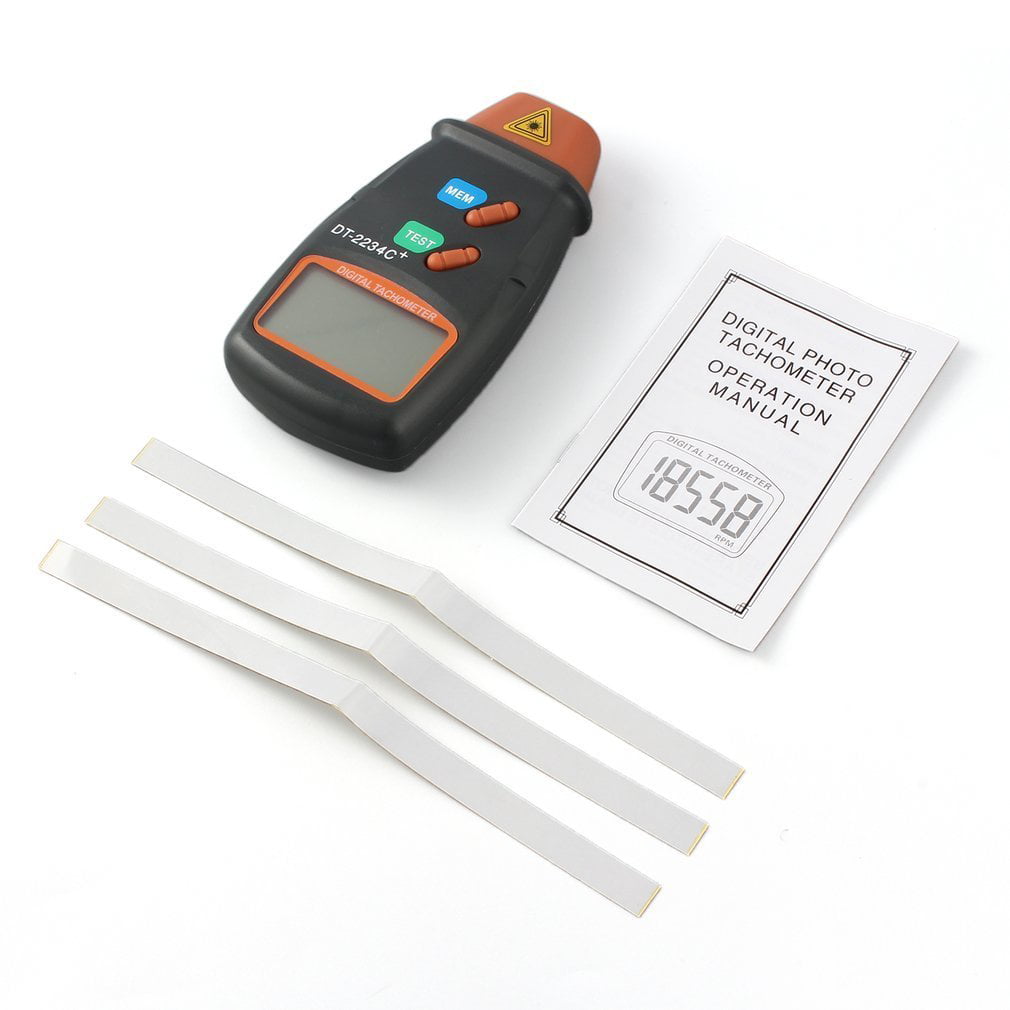 Contact and Non-Contact RPM Tach Digital Tachometer Speed Meter