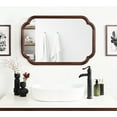 thumbnail image 7 of Kate and Laurel Glenby Traditional Scalloped Wall Mirror, 24 x 36, Walnut Brown, Wooden Farmhouse Bathroom Mirror with Rounded and Stepped Frame Profile, 7 of 7
