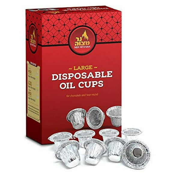 Ner Mitzvah, Large Disposable, Aluminum Foil Oil Cup Holders - Silver (44 Pack)