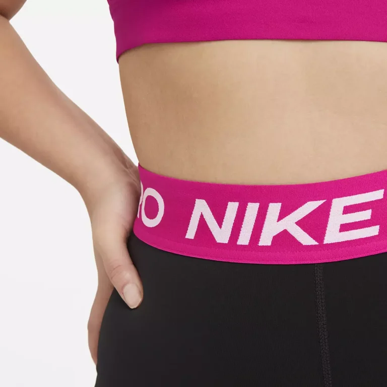 Nike Women's Plus Size Pro Tight Fit Cropped Leggings Black/Fireberry/White  1X 