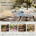 thumbnail image 6 of Round Outdoor Tablecloth with Umbrella Hole and Zipper, Navy Blue Coastal Tablecloth with Elastic Waterproof, Shell Starfish Coral Nautical Beige Ocean Patio Table Covers for 36" - 44" Pool Tables, 6 of 9