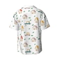 thumbnail image 2 of Xecao offers the Cartoon House for Men's Casual Short-sleeved Shirt, a button-up collared shirt with a pocket, perfect for beach vacations and yacht travel in the Medium size., 2 of 7