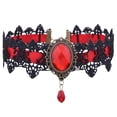 thumbnail image 1 of EeaseCA 1 Pc Lace Bracelet Fashion Rhinestone Bracelet Halloween Women Accessory (Red), 1 of 7