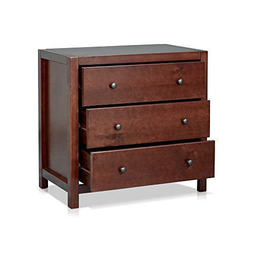 MUSEHOMEINC Rustic Wood 3 Drawer Dresser, Espresso Finish ...